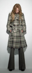 Belted tablecloth check plaid coat in dusty greens from Debenhams.